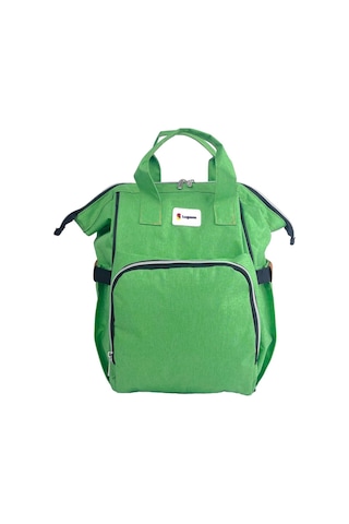 Lugami 09 Anne Bebek Bakım Sırt Çantası Biberon Termoslu Sıvı Geçirmez Yeşil