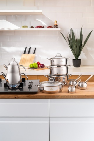 Emsan Batu 14 Parça Çelik Çeyiz Seti Gümüş