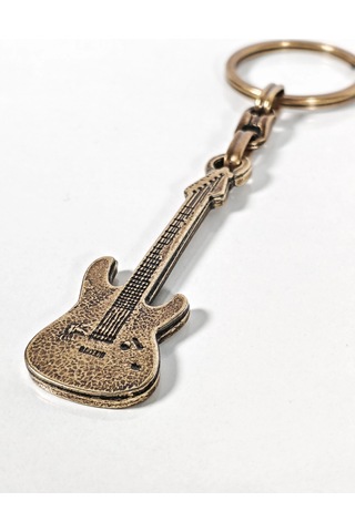 Antik Bronz Gitar Figürlü Metal Anahtarlık Müziğin Özgür Ruhu Ve Zamansız Stil Çok Renkli