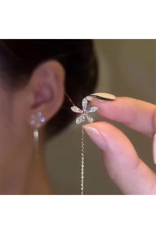 Wezone Zarif Tasarım Çiçek Desenli Uzun Tassel Küçümseme Dikişli Kolye, Moda Aksesuar, Unik Stili Yansıtan防丢 Tasarım, Toptan Satış Diğer