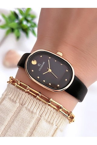 Coliseum Deri Kordon Vintage Seri Kadın Kol Saati+bileklik Hediyeli Cl8104.bm2 Sarı