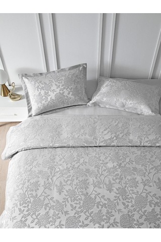 Yatak Örtüsü Seti Jakarlı Estela Açık Gri