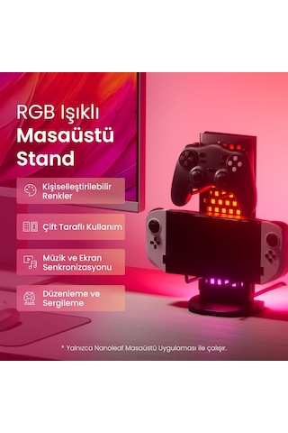 Nanoleaf Rgb Işıklı Masaüstü Stand, 2xusb-c Ve 1xusb-a Girişli