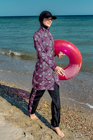 Paraşüt Tam Kapalı Tesettür Mayo Nisa R5502 Siyah