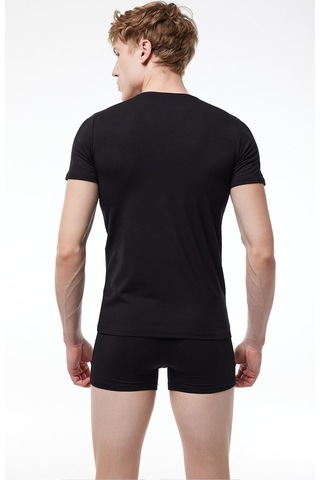 Malabadi Erkek Siyah 2 Li V Yaka Kısa Kollu Pamuk Elastan Fanila T-shirt 092