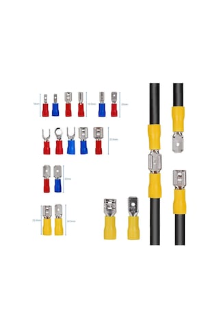 280 Parça İzoleli Kablo Ucu Seti Kutulu Kürek Halka Çatal Yalıtım