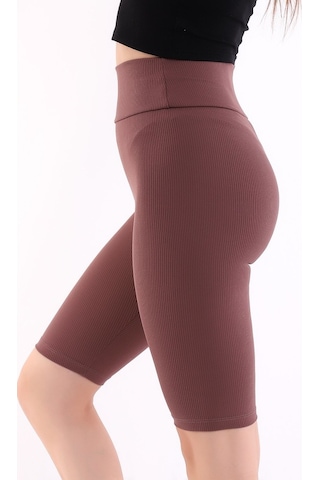Self Clothing Kadın Kahve Yüksek Bel Fitilli Dayanıklı Örme Kumaş Toparlayıcı K