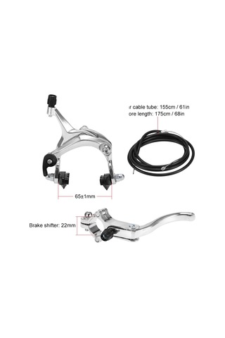 Folinda Fixie Ve Yol Bisikletleri İçin Gümüş Arka Jant Freni Seti - Alyuminyum Kontrplak Fren, 22mm Fren Kolu Ve Kablolu Telsiz Çok Renkli