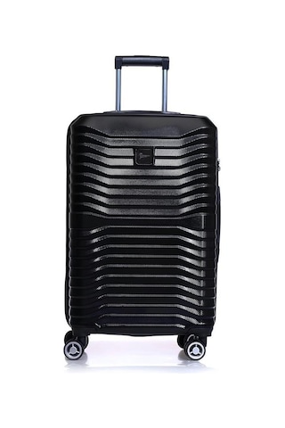 Orta Boy %100 Polikarbon Valiz Siyah 1819 Siyah