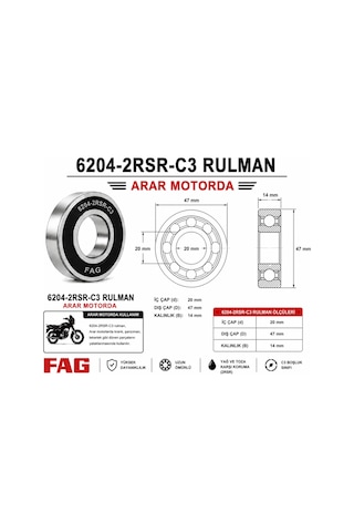 6204-2rsr-c3 Rulman-bilya Fag - Arr6204fag