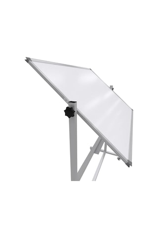 Ayaklı Yazı Tahtası Mobil Çift Taraflı Tekerlekli 360 Dönerli Laminant 90x120 Cm - Beyaz Standart