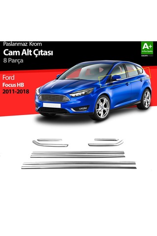 S-Dizayn  Ford Focus 3 Hb Krom Cam Çıtası 8 Prç 2011-2018