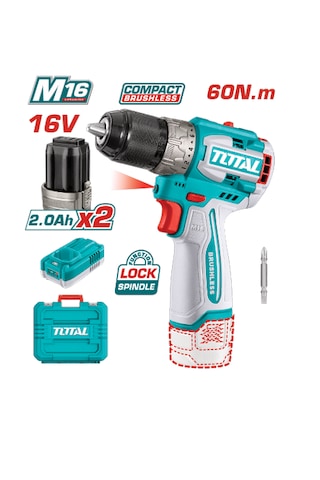 Total M16 16 V 2.0 AH 60 NM TDLI16682 Li-Ion Akülü Kömürsüz Matkap Total M16 16 V 2.0 AH 60 NM TDLI16682 Li-Ion Akülü Kömürsüz Matkap