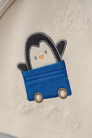 Bebitof %100 Pamuk Arabalı Penguen Desenli 10 Parça Kutulu Yenidoğan Hastane Çıkısı Seti Bbtf.mv.10094 Mavi