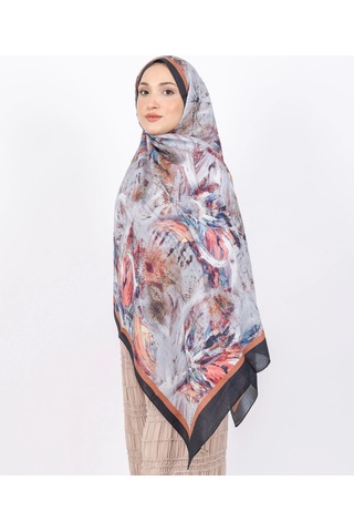 Luissa Bambu Kraş Şal Pastel Desen Siyah