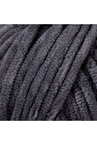 Kadife Örgü İpi 50gr %100 Polyester Yumuşak Pofuduk Gri