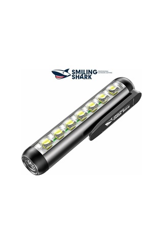 Ccgloball Süper Parlak Led Flaş Lambası Mini Pen Klipsli Manyetik Adsorpsiyonlu Siyah