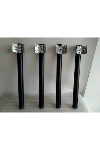 Demontepark Siyah Metal Boru Ayak, Mutfak Masası,Camlı Masa Ayağı, 72,5Cm
