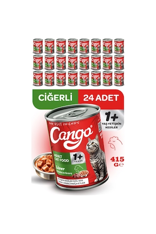 Cango Yetişkin Yaş Kedi Maması Ciğerli 415gr 24lü