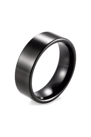 8Mm Geniş Düz Model Parlak Çelik Alyans Yüzük Cl28 553613323 Gümüş