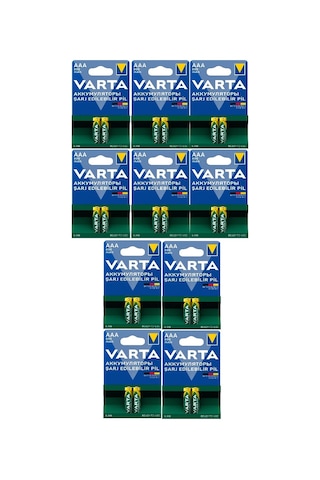 Varta 56703 800 mAh Blister AAA Ni-MH Şarj Edilebilir İnce Kalem Pil 2 x 10'lu