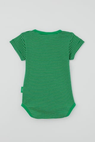 Breeze Erkek Çocuk Çıtçıtlı Kısa Kollu Zıbın Body Çizgili 1-3 Yaş , Yeşil