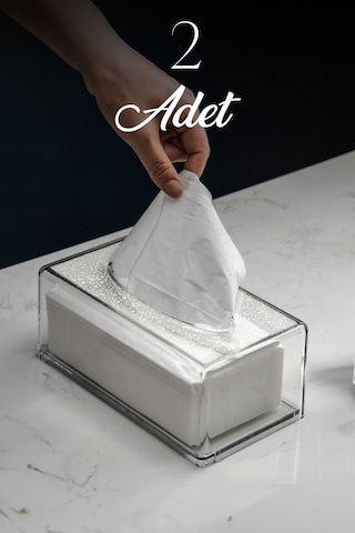 Kitchen Life 2'li Lüx Akrilik Peçetelik - Peçete Kutusu