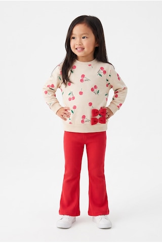 Minipomes Kız Bebek Little Cherry Eşofman Takım Pembe