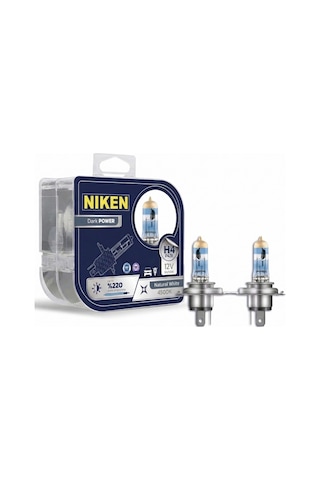 H4 Halojen Far Ampulü %220 Daha Parlak 4500k 12v 55w Trafik Onaylı Uzun Ömürlü 2'li Set Beyaz Işık