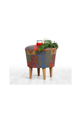 Lorencehome Rug Puf - Kilim Desen - Mavi