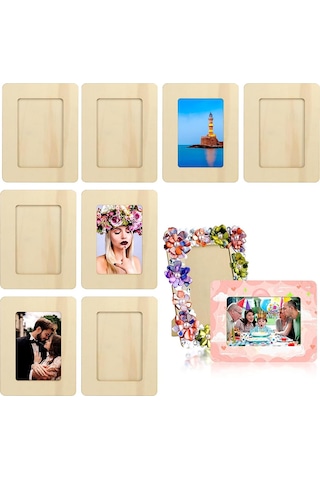 İnçlik Fotoğraflar İçin 10'lu Paket Tamamlanmamış Ahşap Resim Çerçeveleri