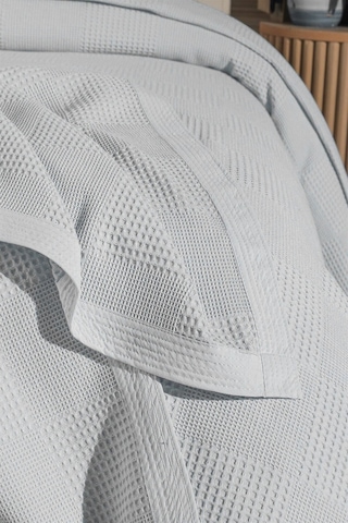 Mulberry Waflle Desenli Pike Battaniye %100 Pamuk Kalın İplik Yumuşak Çift Kişilik 220 x 240 Beyaz