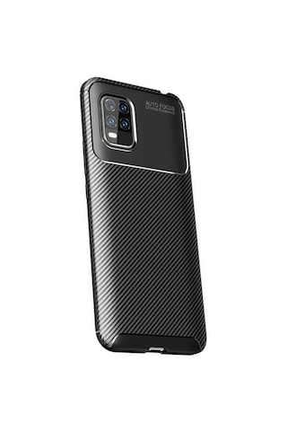 Smcase Xiaomi Mi 10 Lite 5g Kılıf Negro Karbon Desenli Silikon Siyah