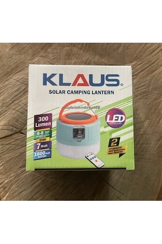 Klaus Pro Solar Kamp Lambası Güneş Enerjili Kamp Lambası Kumandalı 10saat Beyaz