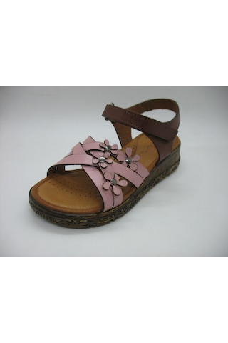 Trend Sandals 8328 Deri Ortopedik Kız Çocuk Sandaleti 26-29 Pembe