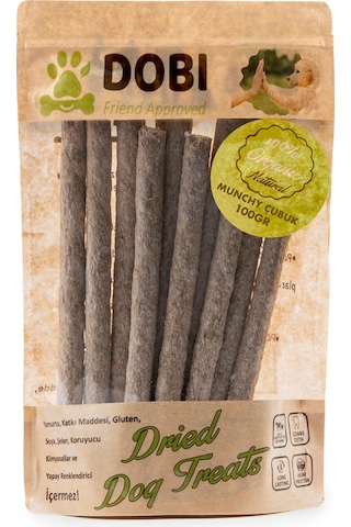 %100 Doğal Organik Köpek Ödül Maması Munchy Çubuk 100gr Katkısız, Gluten Ve Koruyucu İçermeyen