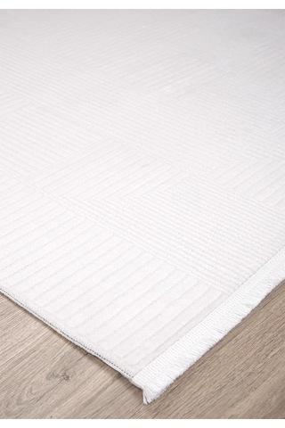 Bahariye Halı Craft Serisi Cr02 Beyaz Akrilik Salon Oturma Yatak Odası Halısı