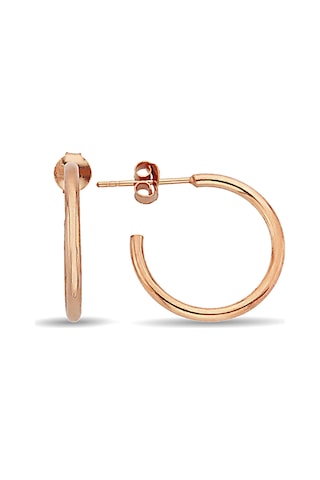 Argentum Concept - Gümüş Rose 13 Mm Halka Küpe - K094401