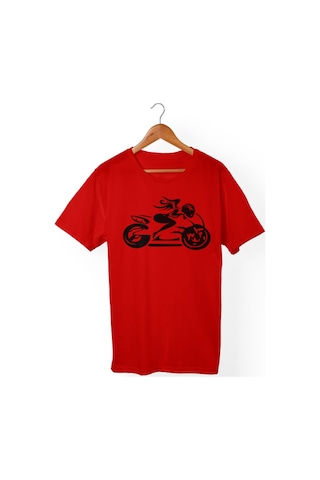 Kadın Baskılı Kırmızı T-shirt Kırmızı
