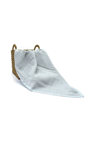 Ezh Pamuklu 4 Kat Müslin Bebek Battaniyesi 120 X 110 Cm Buz Mavisi