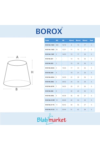 Borox Silikon Tıpa No 000 - 8x13x17mm - 5 Adet
