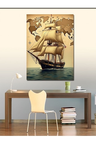 Kanvas Tablo Tarihi Yelkenli Gemi 50cmx70cm