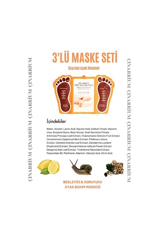 Ayak Peeling Maskesi 3 Lü Soyulma Etkili, Ölü Deri Temizleyici Ve Pürüzsüzleştirici Bakım