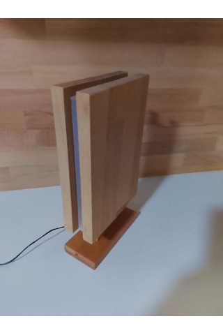 Kayın Masif Ahşap Gece Lambası Ahşap