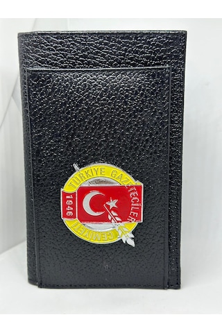 Trendcüzdan Gazeteciler Cemiyeti Hakiki Deri Notluk Cüzdan Siyah