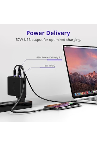 Tronsmart WCP03 57W Type-C USB PD 3.0 VoltiQ Şarj Cihazı
