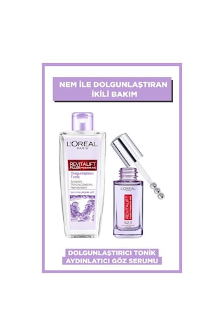 L'Oréal Paris Revitalift Filler Dolgunlaştırıcı Tonik 200 ML + Koyu Halka Karşıtı Aydınlatıcı Göz Serumu 30 ML