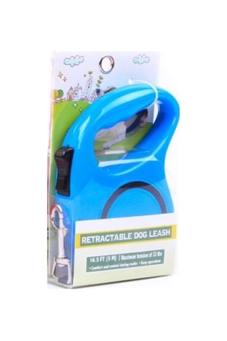 Uzatmalı Otomatik Köpek Gezdirme Tasması 5 Mt Mavi