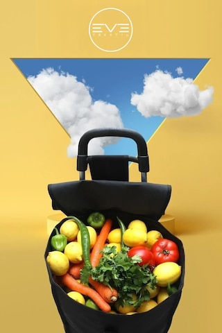 Lüks Pazar Arabası Ses Yapmaz Tekerlekli, Su Geçirmez Çantalı