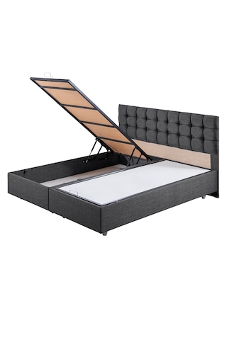 Venedik Çift Kişilik Baza Başlık Letto Yatak Seti - Antrasit 150 x 200